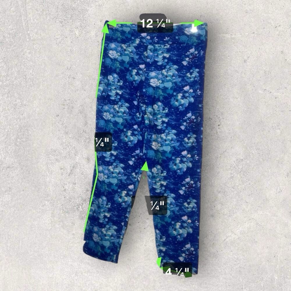 New Without Tag Blue Floral Athletic Legging Size Large/XL Super soft - Picture 4 of 6
